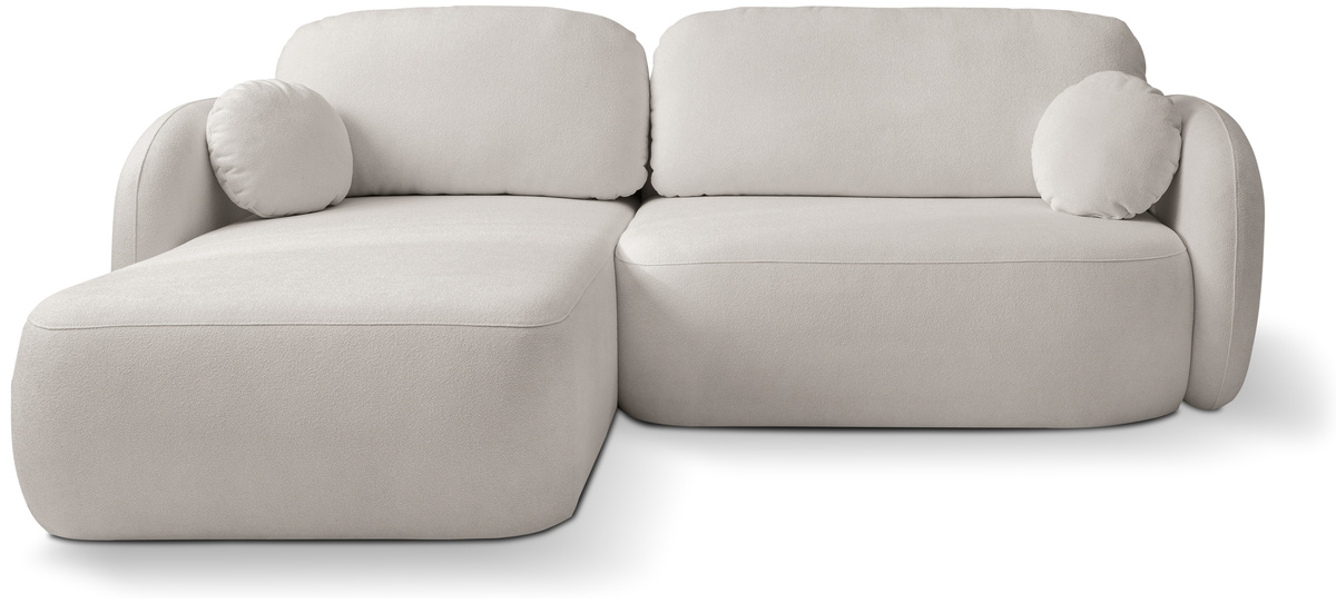 Szary narożnik do salonu z funkcją spania i pojemnikiem OMERO