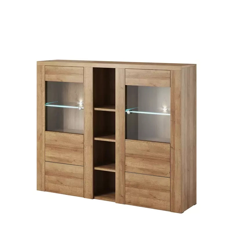 Barek z oszklonymi drzwiczkami LARONA dąb riviera