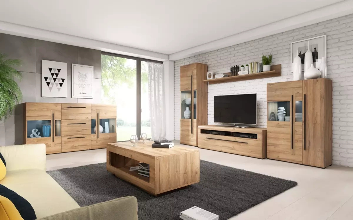 Zestaw mebli do salonu TELOS dąb grandson
