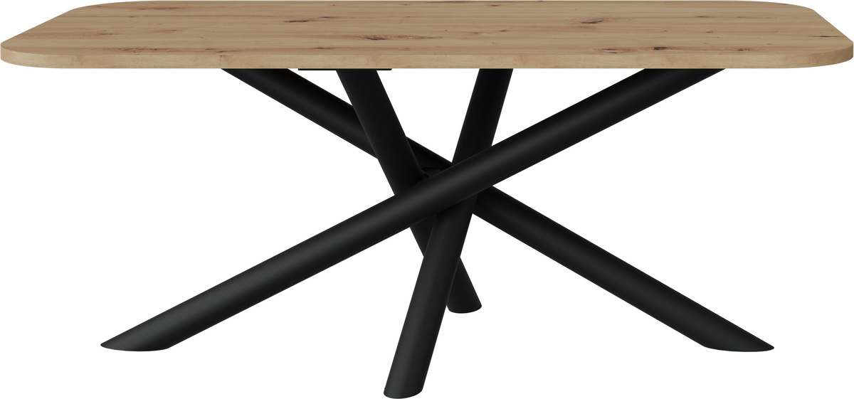 Nowoczesny zaokrąglony stół do jadalni 185x90 cm OPALIO dąb artisan