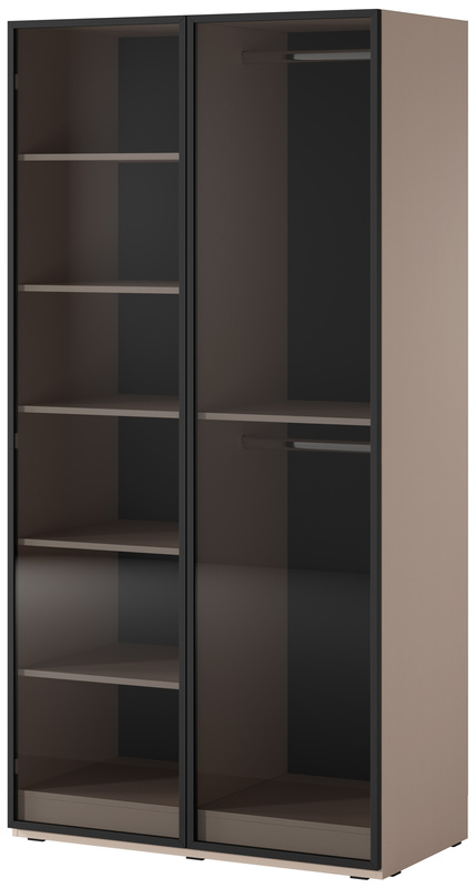 Nowoczesna dwudrzwiowa szafa z witryną 101 cm SIGMA beż