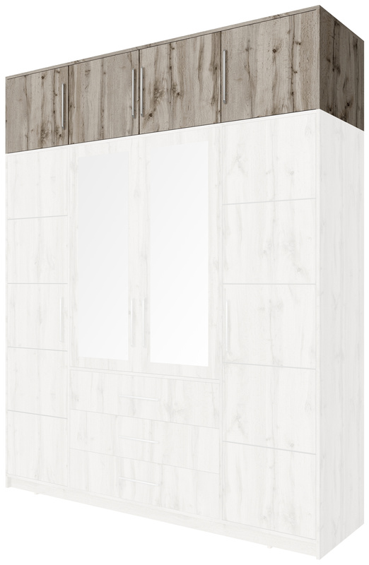 Nadstawka czterodrzwiowa do szafy 196 cm BILL dąb wellington