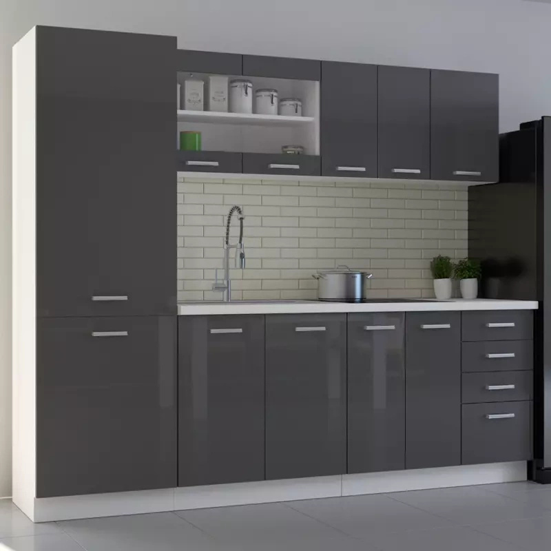 Nowoczesne meble do kuchni szary połysk SOFIA
