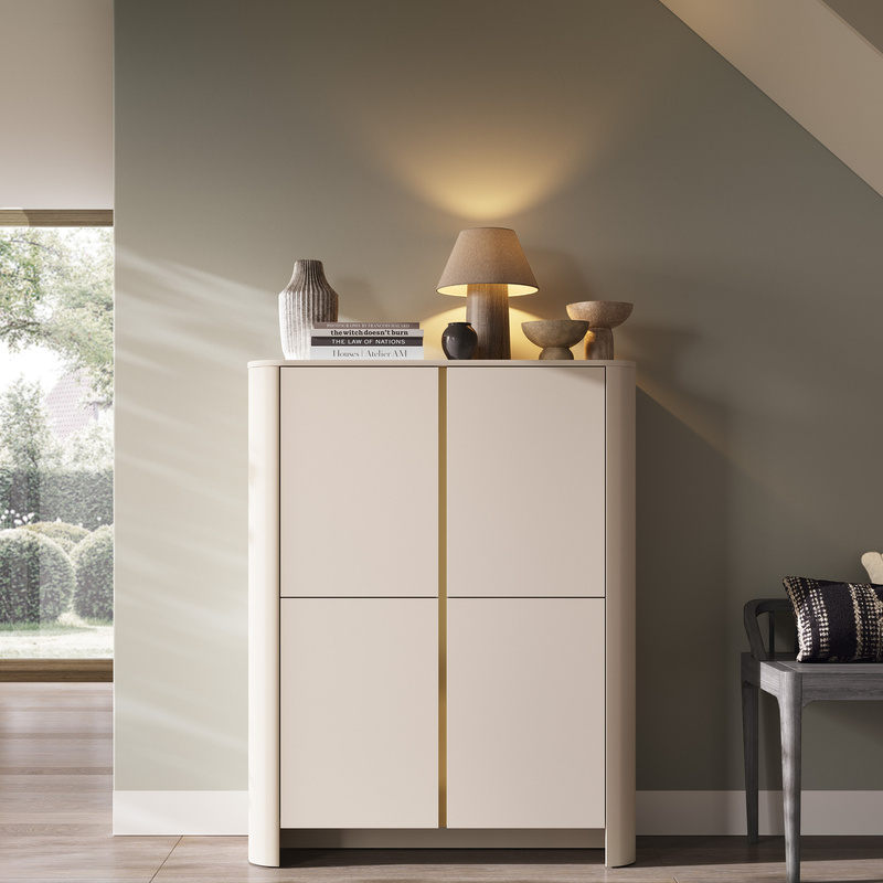 Komoda dwudrzwiowa z półkami 103 cm kaszmir BELVI