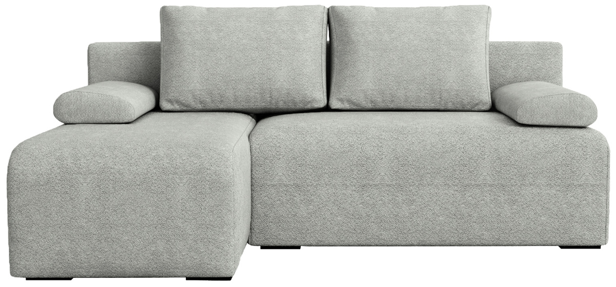 Szary narożnik z funkcją spania do salonu boucle ERNEST