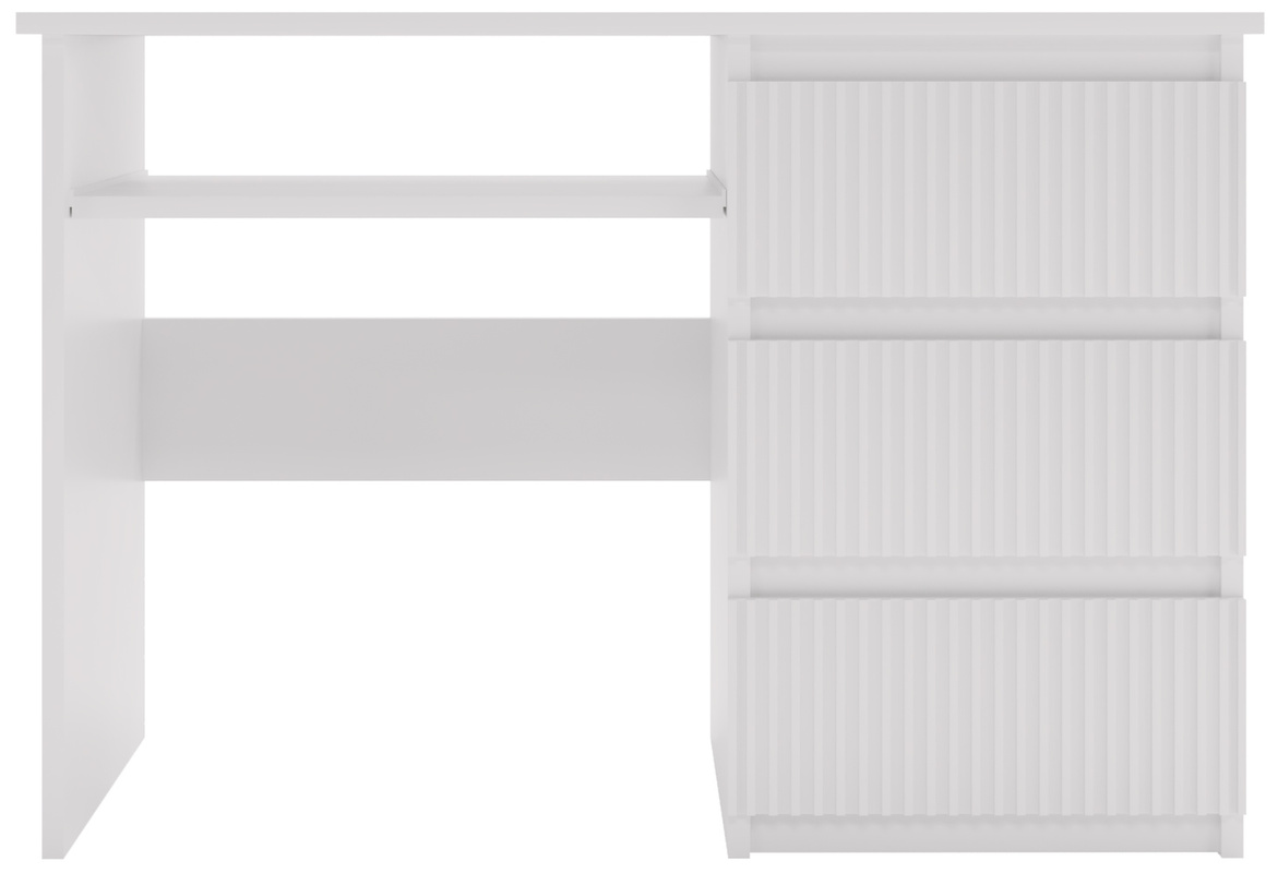 Nowoczesne białe biurko z szufladami 110 cm CRAFTON
