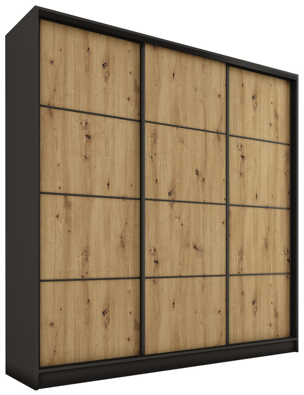 Trzydrzwiowa szafa przesuwna z półkami 200 cm LOFT MAX