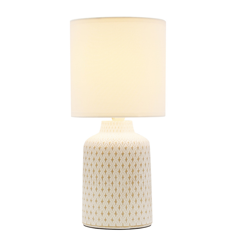 Biała lampa stołowa nocna do sypialni INER ceramika