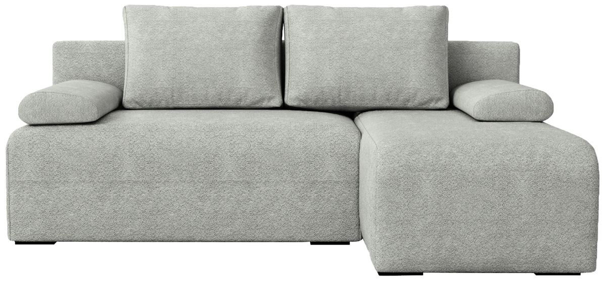 Szary narożnik z funkcją spania do salonu boucle ERNEST