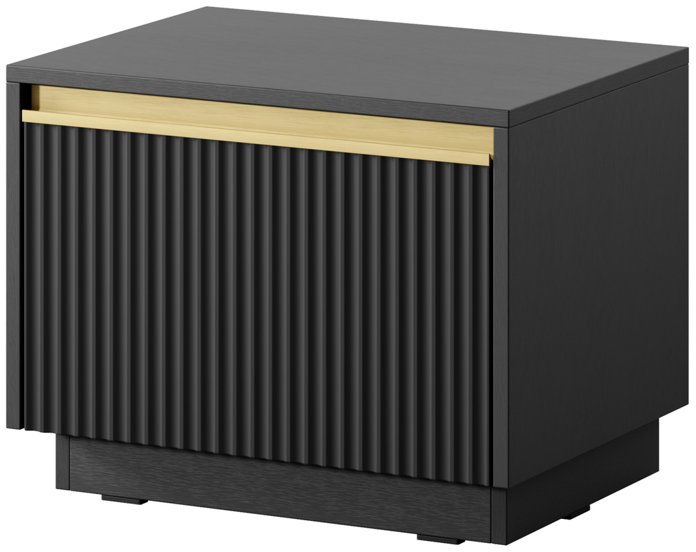 Czarna szafka nocna 54 cm z szufladą do sypialni RAVO