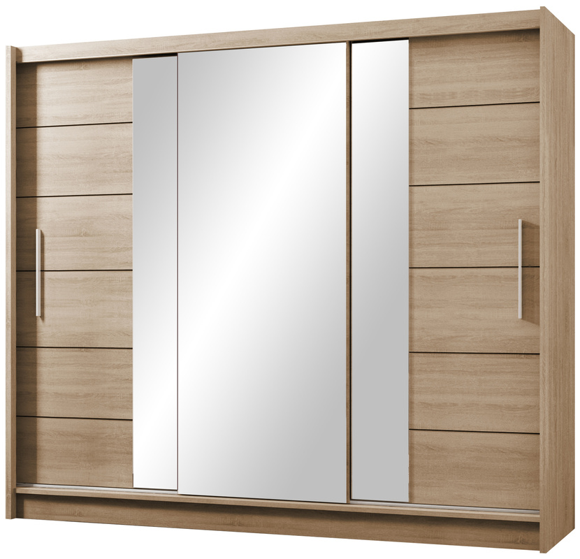 Duża szafa przesuwna z lustrem 250 cm do sypialni LARYS