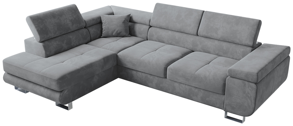 Szary narożnik do salonu z funkcją spania ANTON