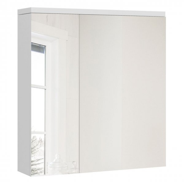 Wisząca szafka łazienkowa z lusterkiem biały połysk PARIS