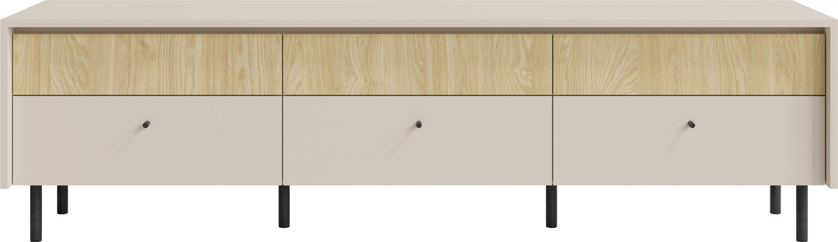 Nowoczesna szafka RTV do salonu 183 cm z szufladami beż piaskowy MALIVO