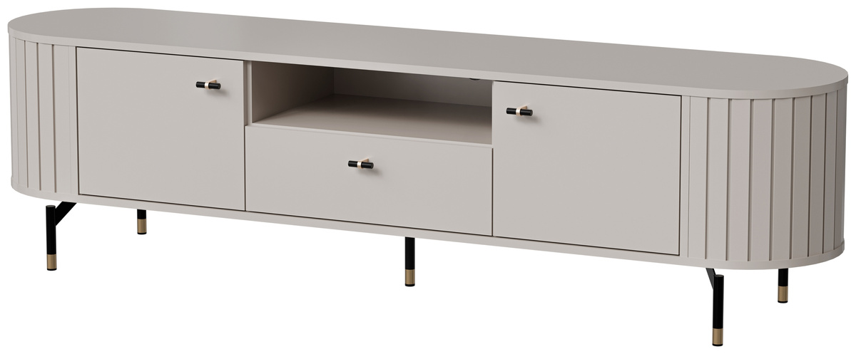 Szafka RTV do salonu z zaokrąglonymi boczkami 180 cm ZELDA cashmere