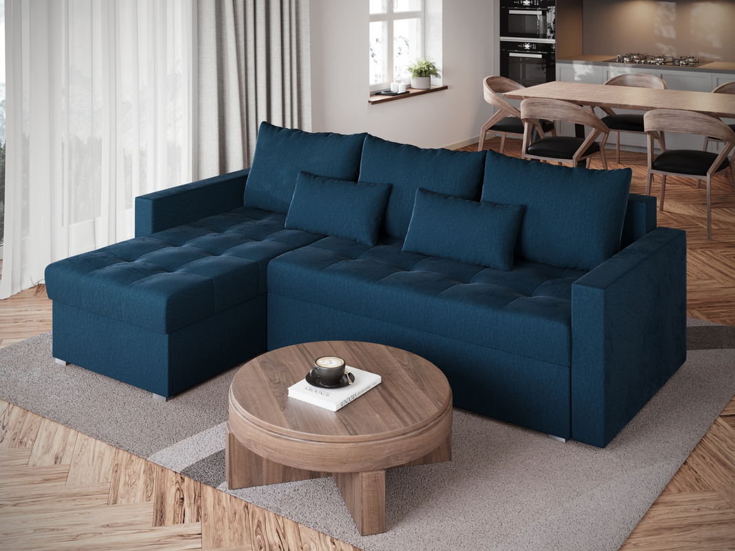 Granatowy narożnik z funkcją spania HOT L