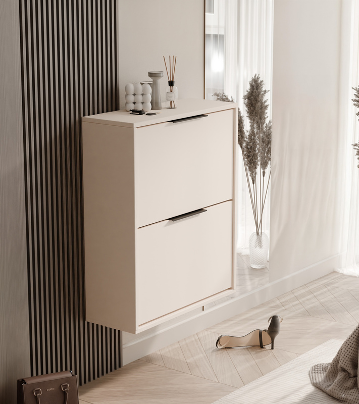 Pojemna wisząca szafka na buty do przedpokoju MAVIA beż piaskowy