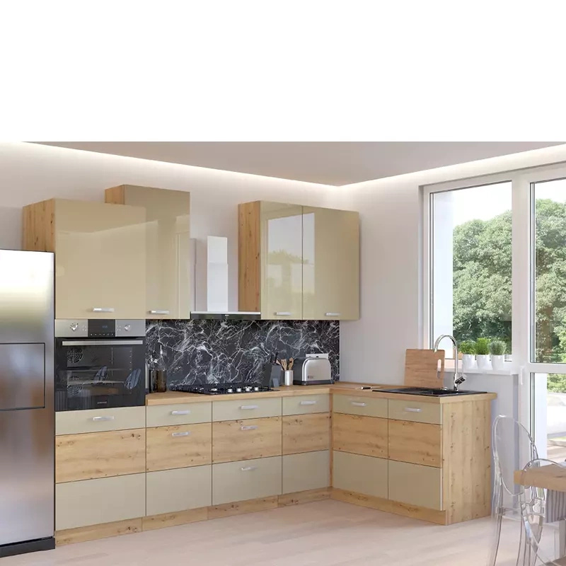 Zestaw szafek kuchennych Cappucino połysk AGATA 1