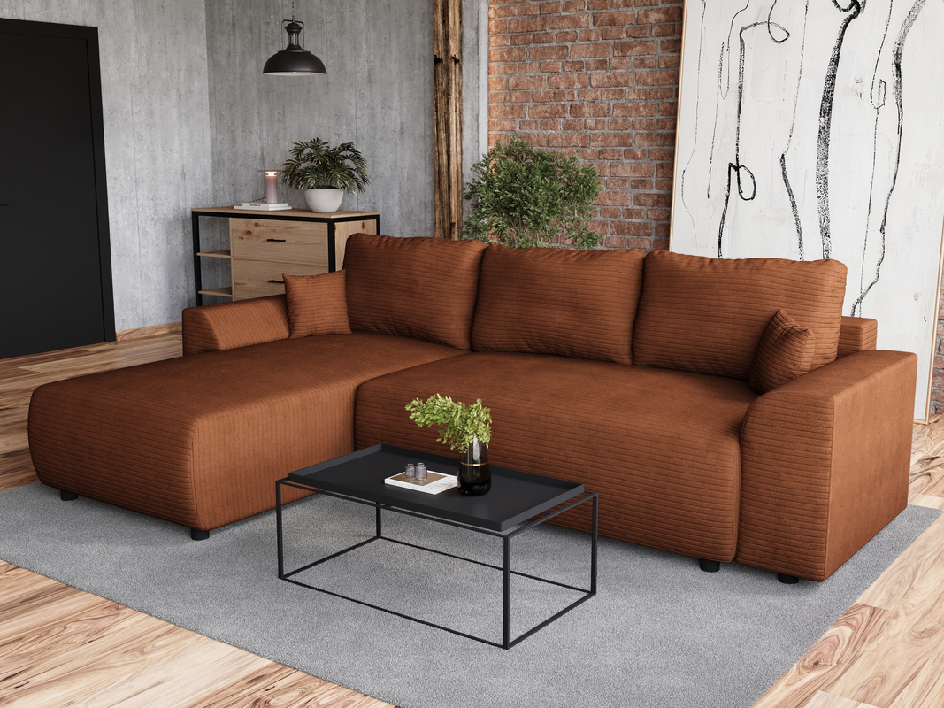 Rozkładany narożnik do salonu z funkcją spania ROMEO