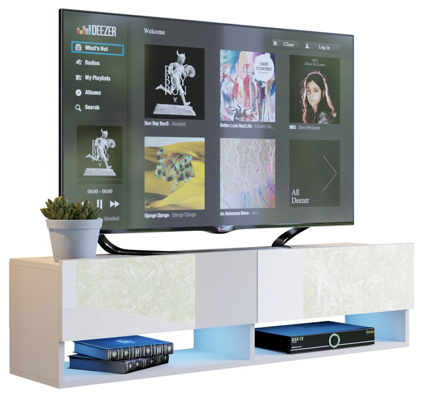 Biała szafka pod telewizor 140 cm QUAD