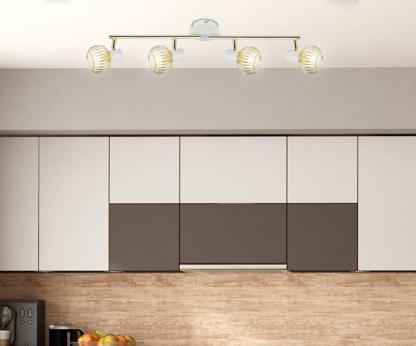 Biały kinkiet listwa 4-płomienny nad lustro do łazienki OSLO metal