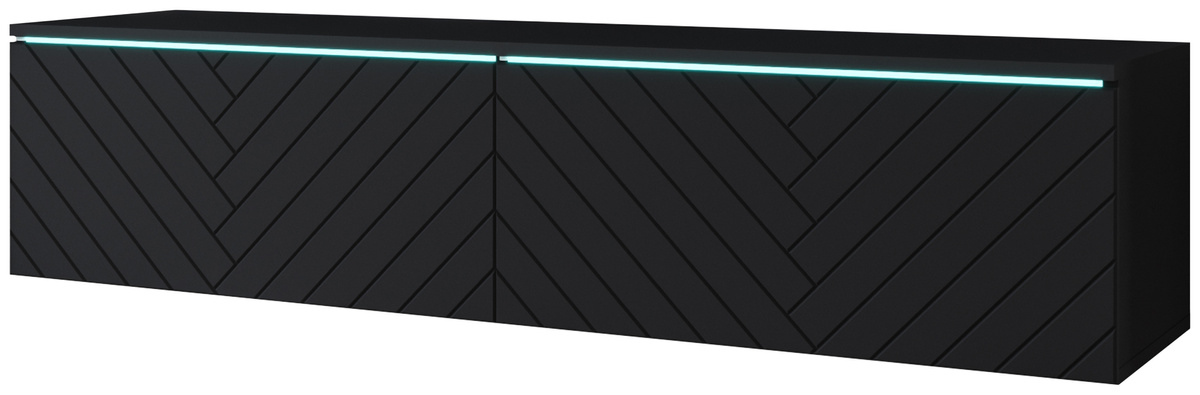 Podwieszana szafka RTV 140 cm do salonu we wzorze jodełki BROMI