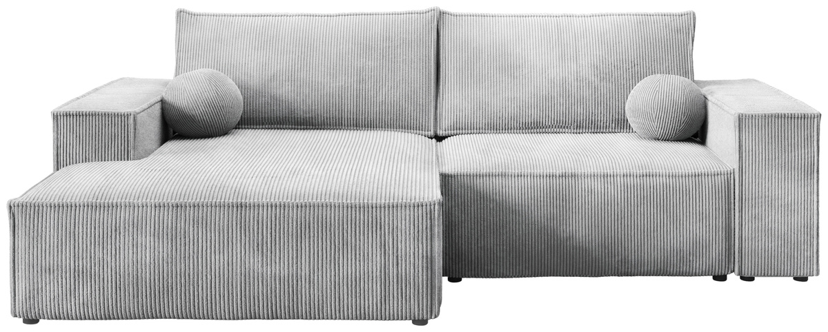 Rozkładana rogówka do salonu z funkcją spania szara PABLO MINI