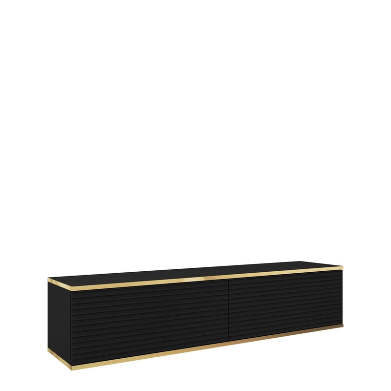 Szafka RTV w kolorze czarnym 135 cm MDF ORVIETO