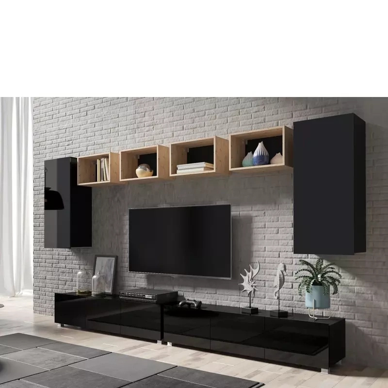 Meble do salonu czarny połysk MODERN 35