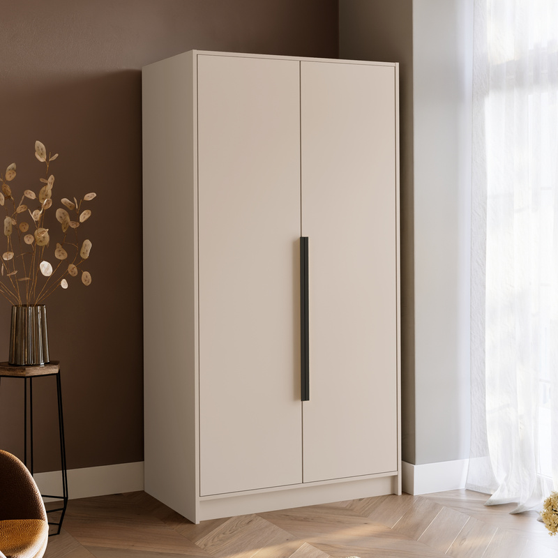 Szafa 100 cm do pokoju dwudrzwiowa z półkami LESTO kaszmir