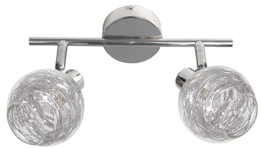 Chromowana listwa sufitowa 2-punktowa do łazienki LUCAS G9 2x40W