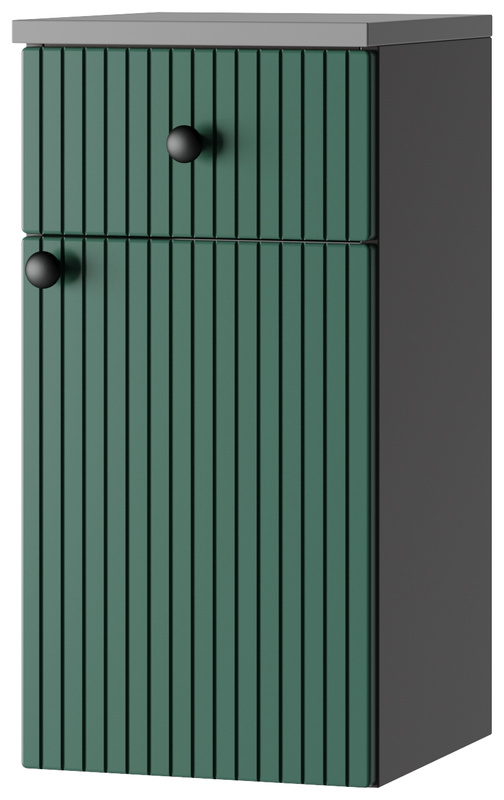 Zielona wisząca szafka łazienkowa z blatem ASTI