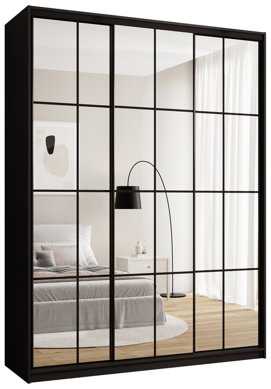 Trzydrzwiowa szafa przesuwna 180 cm lustrem OPTICA MAX