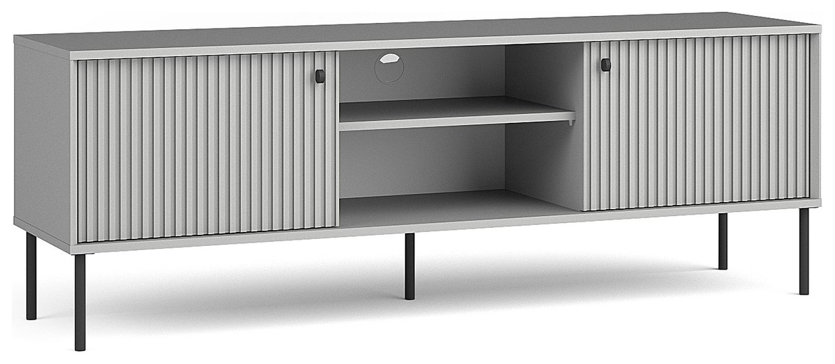 Szafka RTV 156 cm do salonu IRYS z szafkami i wnękami szara