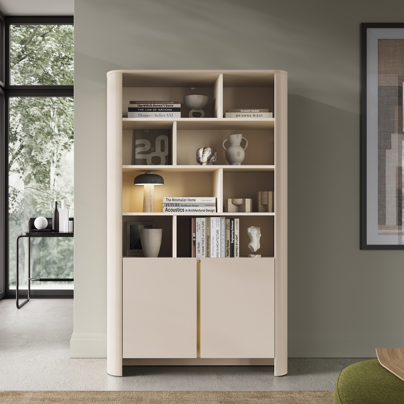 Duży nowoczesny regał do salonu 103 cm BELVI kaszmir