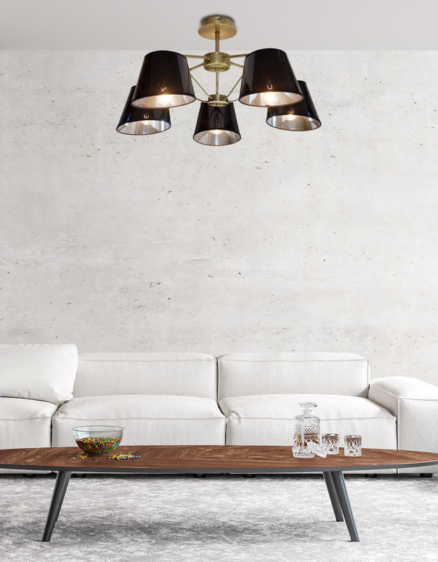 Brązowa lampa sufitowa wisząca do salonu Cortez 5xE14 metal