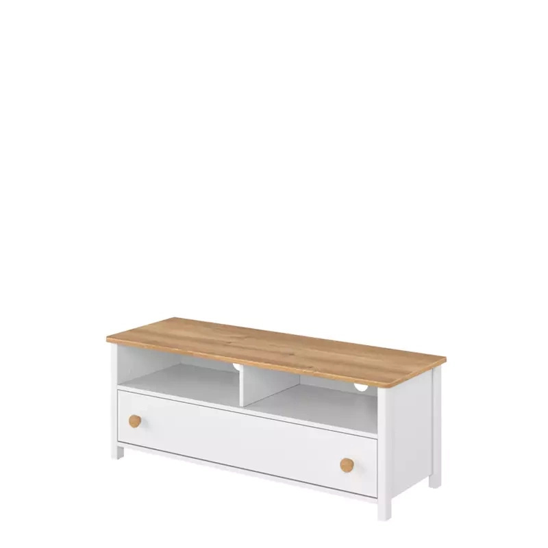 Nowoczesna szafka RTV 120 cm biała STORY