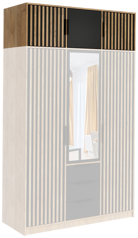 Nadstawka do szafy trzydrzwiowej 150 cm BILL czarna