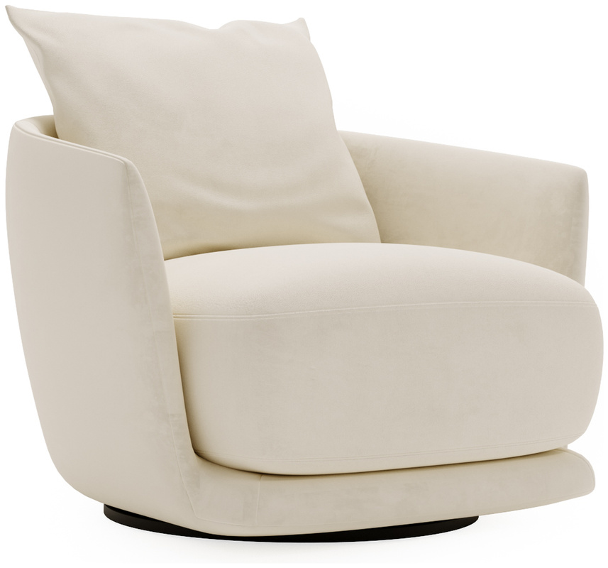 Beżowy obrotowy fotel do salonu nowoczesny WISO