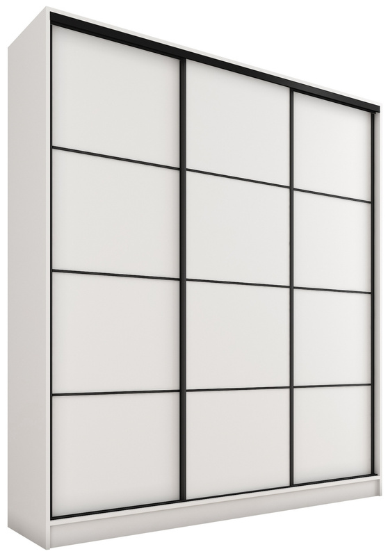 Biała trzydrzwiowa szafa przesuwna 180 cm LOFT MAX