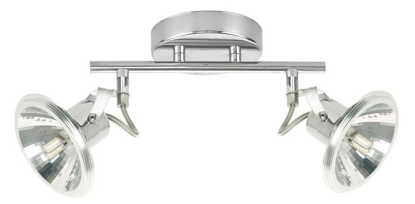 Srebrny kinkiet nad lustro z ciepłym światłem MOON metalowy