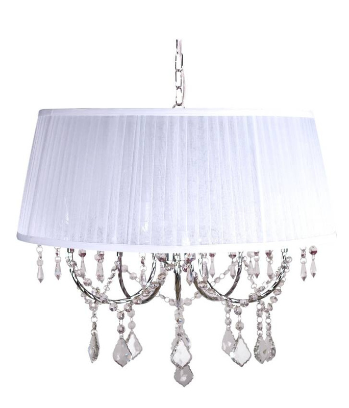 Biała lampa sufitowa wisząca regulowana 50 cm do salonu MALVA