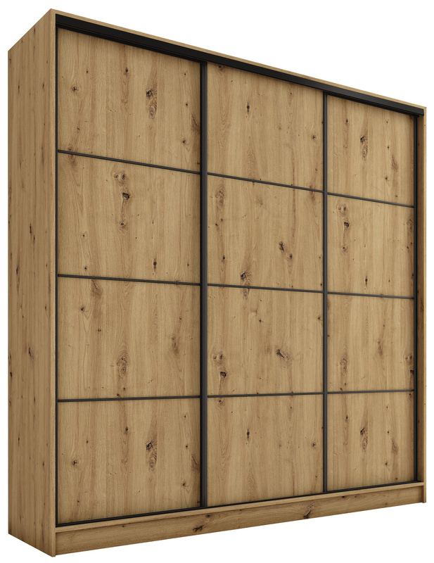 Pojemna szafa przesuwna 200 cm LOFT MAX dąb artisan