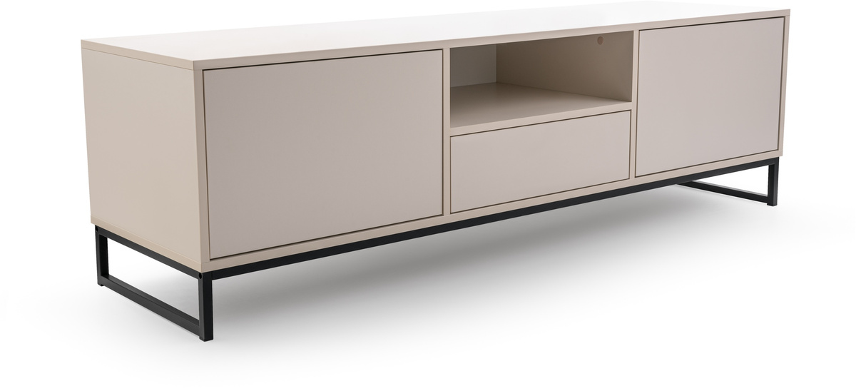 Nowoczesna szafka RTV do salonu pod telewizor 160 cm beżowa z szafkami GENEWA