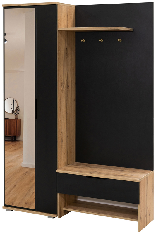 Garderoba do przedpokoju z wieszakami lustrem 140 cm MONTE