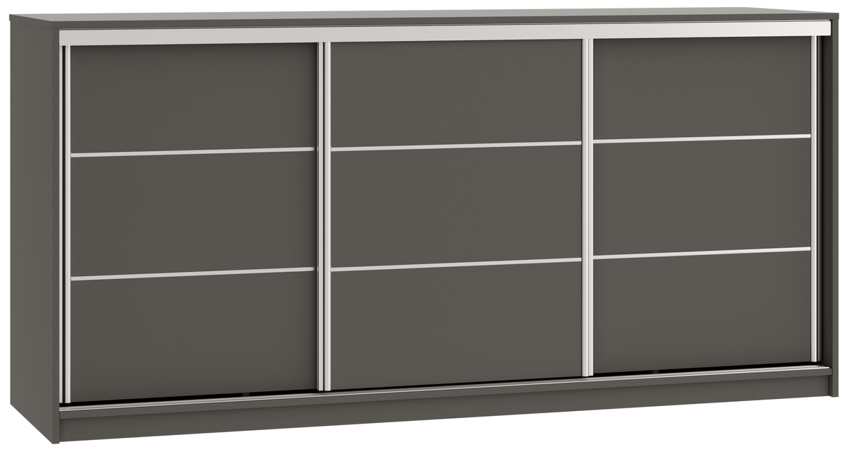 Grafitowa komoda przesuwna z szufladami 200 cm do sypialni TOP