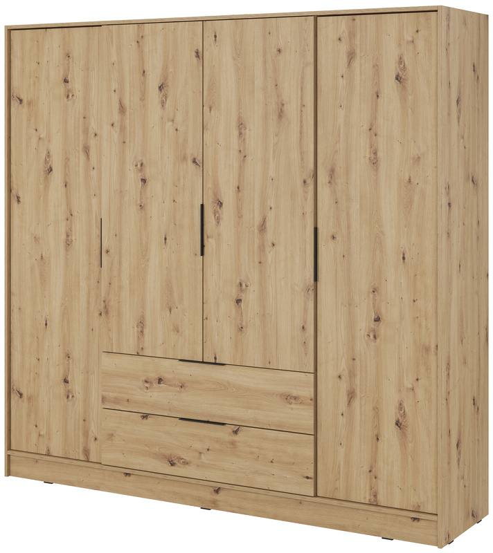 Szafa uchylna z półkami i drążkiem 206 cm KAMIS dąb artisan