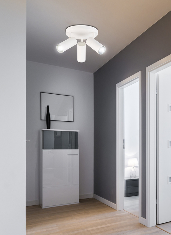 Biała lampa sufitowa talerz 3-punktowa do salonu COLLY metal GU10