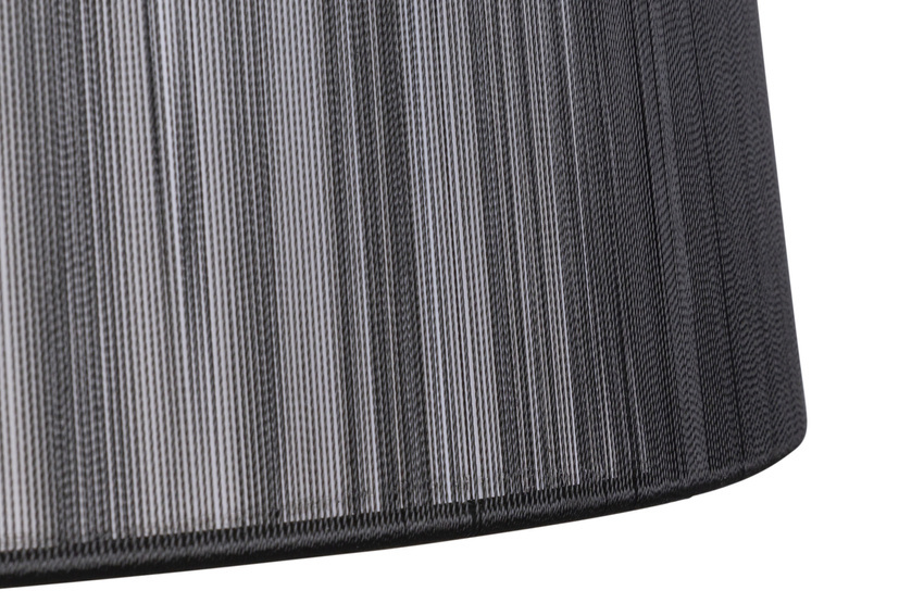 Czarna lampa wisząca regulowana do salonu GILLENIA metal tekstylny abażur