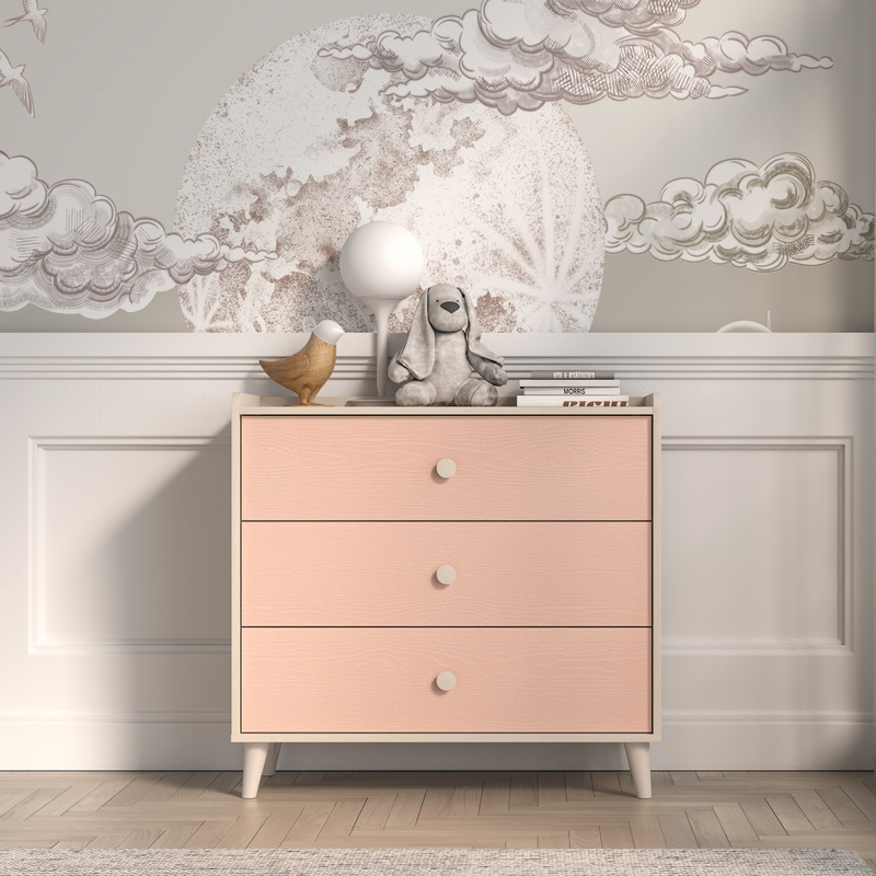 Komoda 90 cm z szufladami do pokoju dziecięcego MERLO